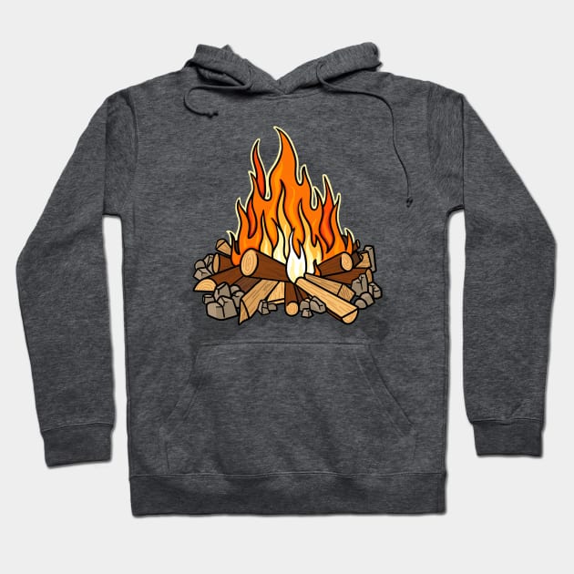 Cosy Campfire Digital Illustration Hoodie by AlmightyClaire